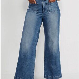 OLD NAVY Women's Extra High-Waisted Trouser Wide-Leg Jeans Size 8 in Blue